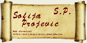 Sofija Projević vizit kartica